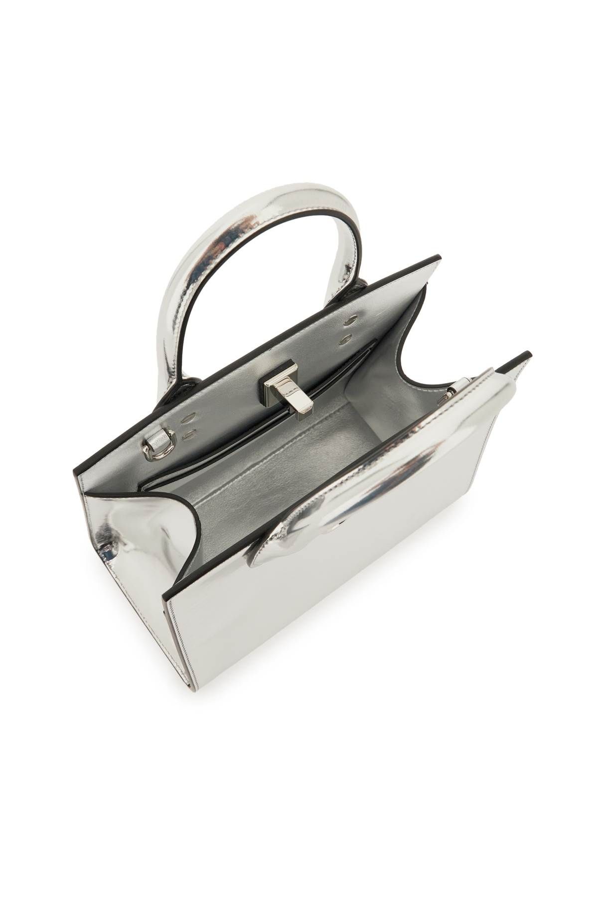 Shop Ferragamo Studio Box Bag Mini In Silver