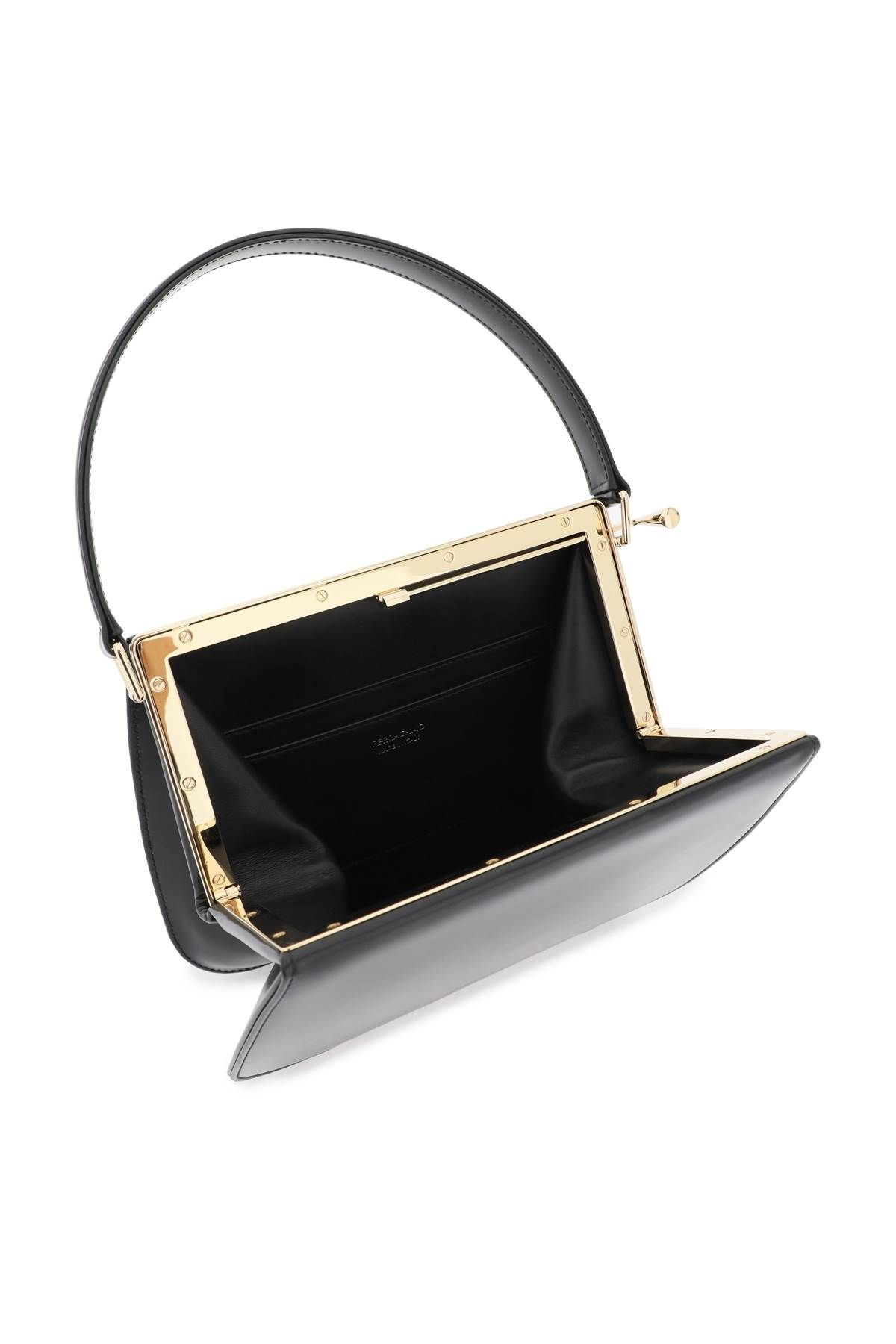 Shop Ferragamo Semi-rigid Handbag (m) In Black
