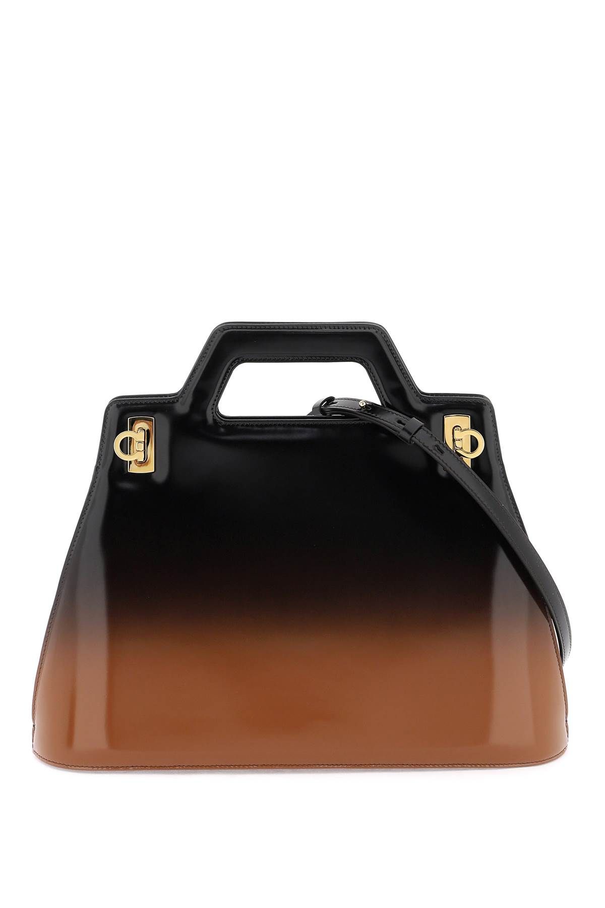 Ferragamo 'wanda' Handbag In Beige,brown