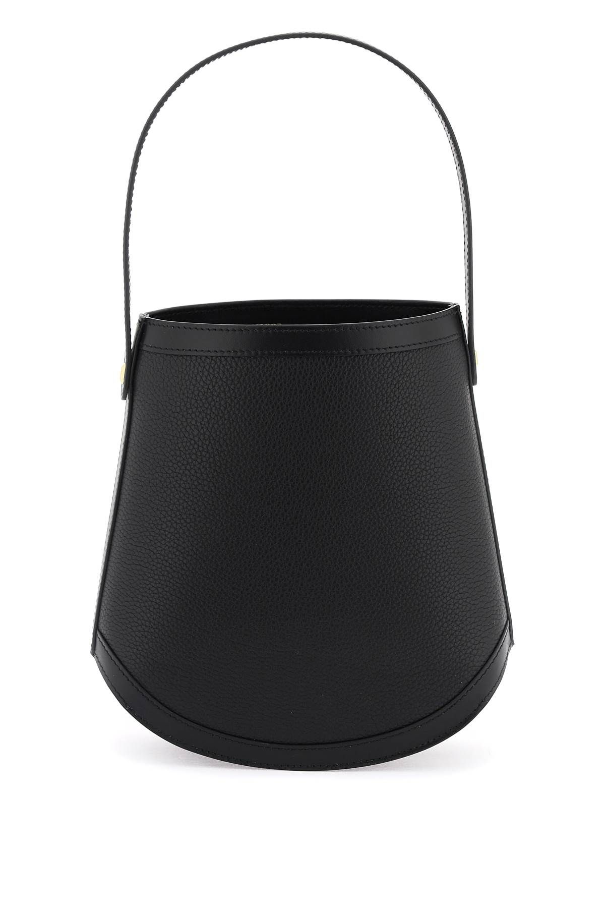 Savette Grained Leather Bucket Bag In Black