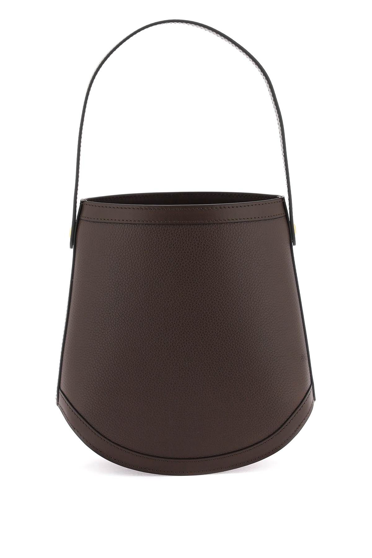 Shop Savette Grained Leather Bucket Bag In Brown