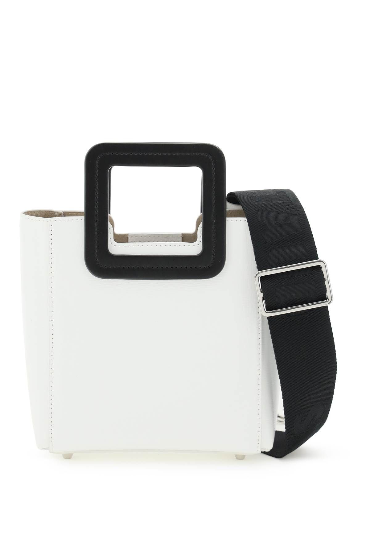 Shop Staud 'mini Shirley' Handbag In White,black