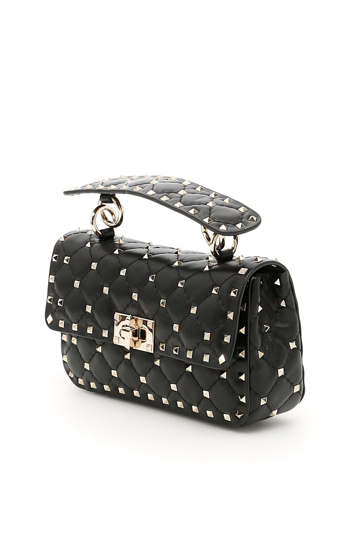 Shop Valentino Rockstud Spike Small Handbag In Black