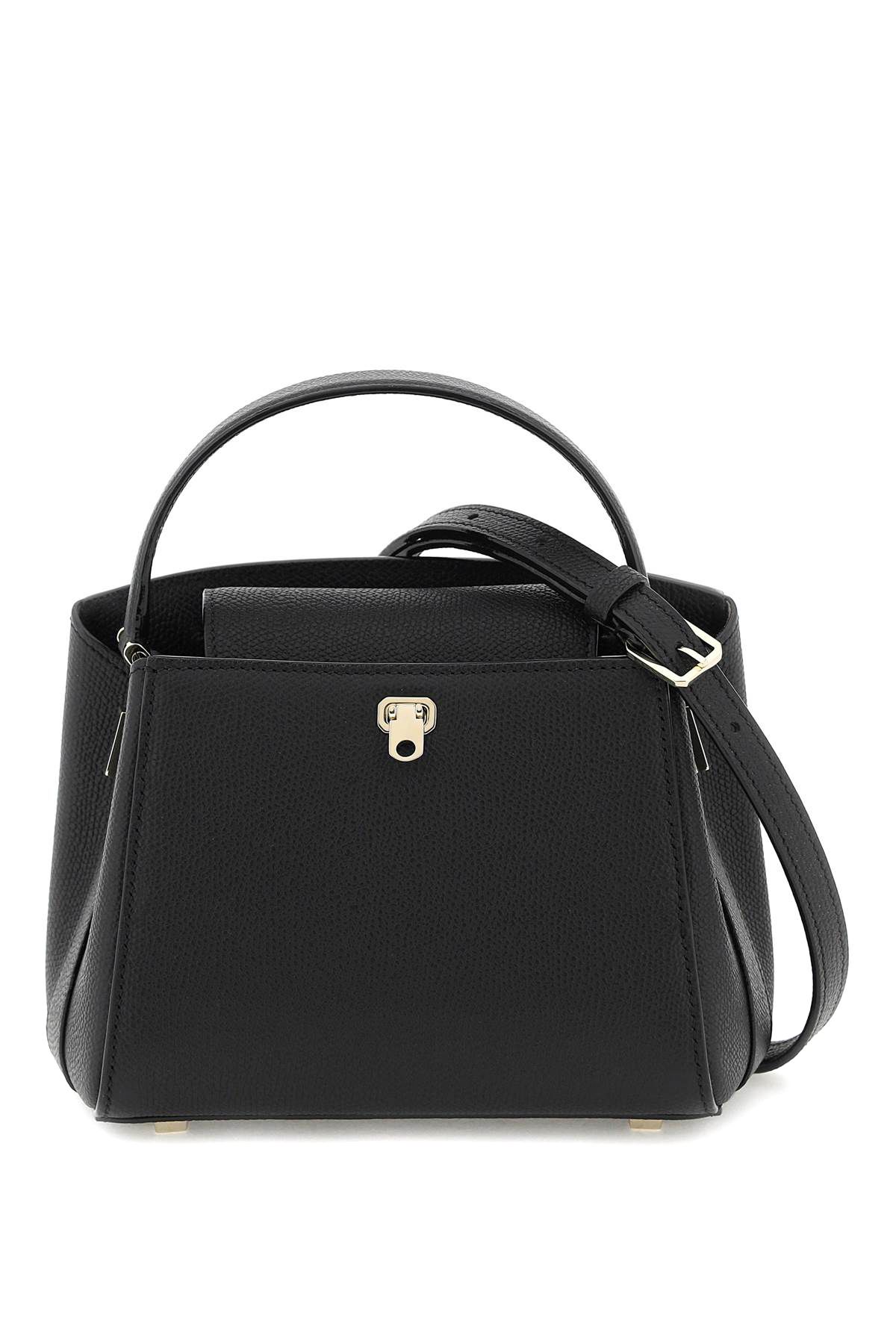 Valextra Brera Micro Leather Handbag In Black