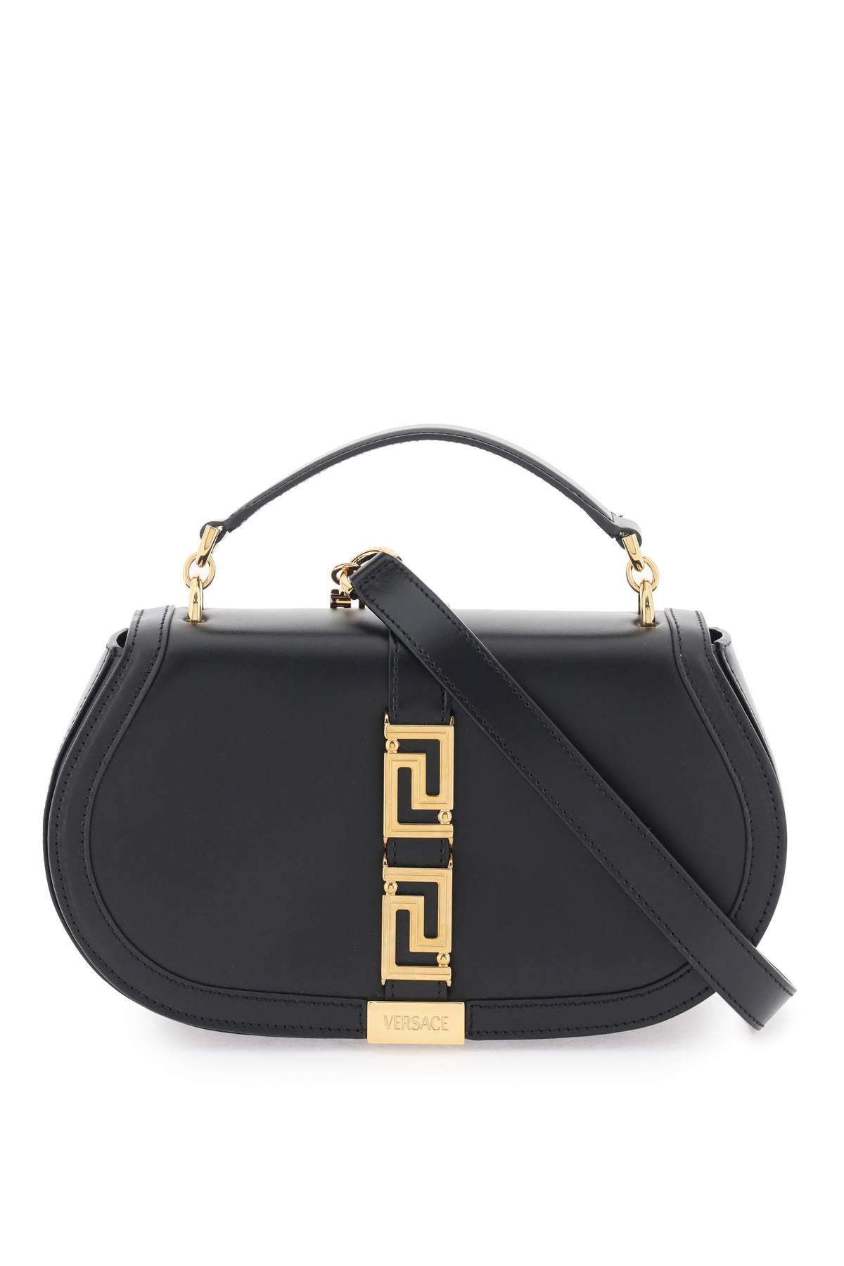 Versace 'greca Goddess' Shoulder Bag In Black