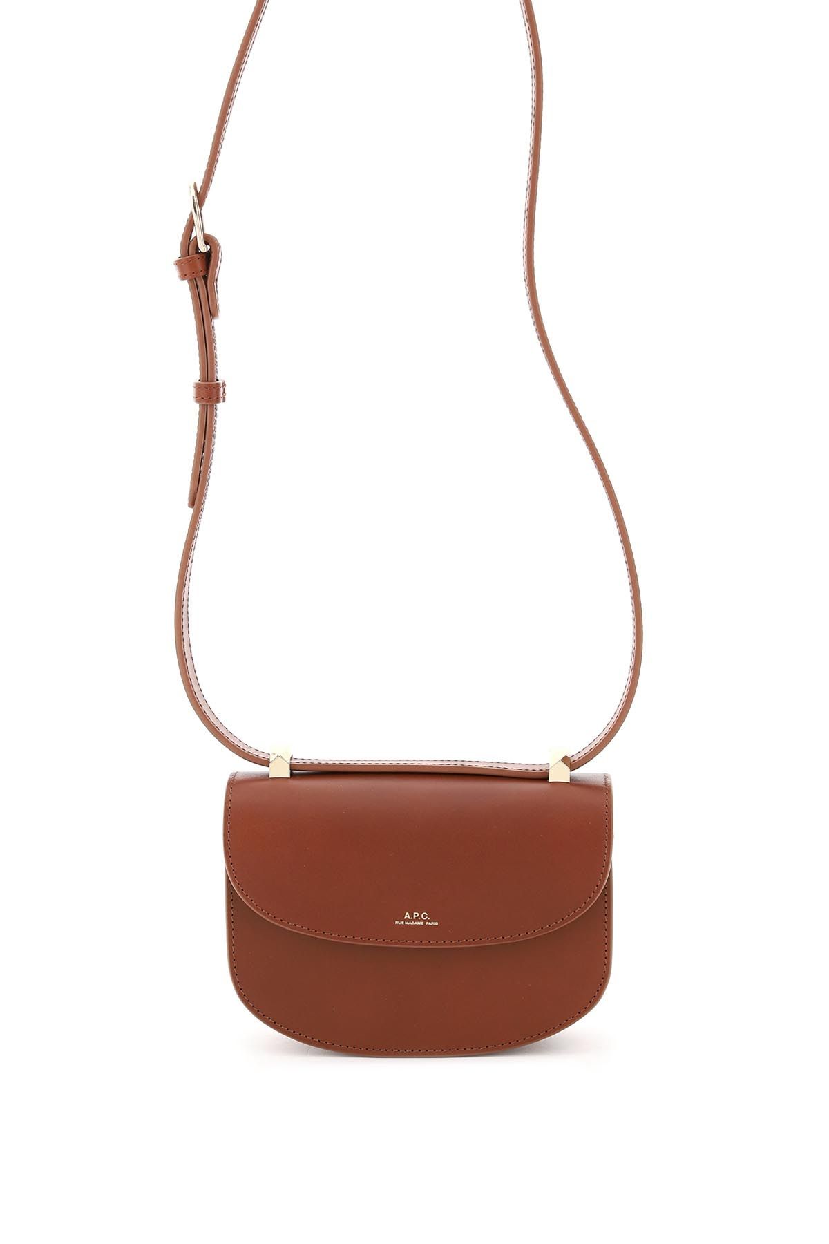 Shop Apc Geneve Mini Crossbody Bag In Brown