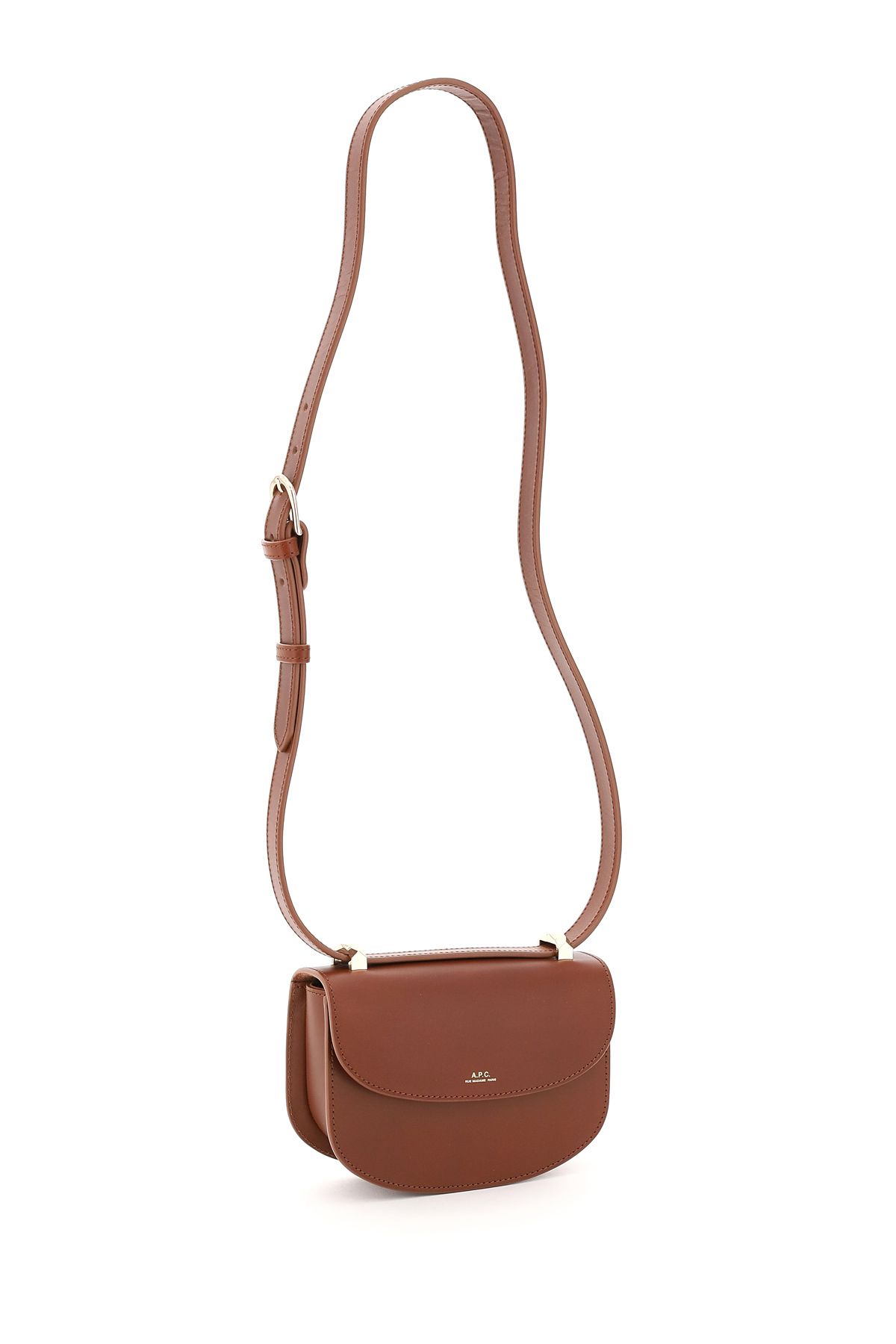 Shop Apc Geneve Mini Crossbody Bag In Brown