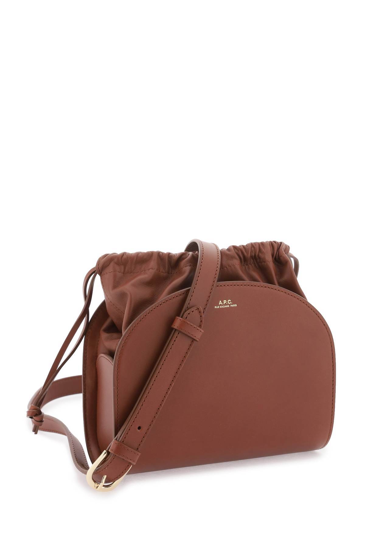 Shop Apc Demi-lune Pouch Bag In Brown