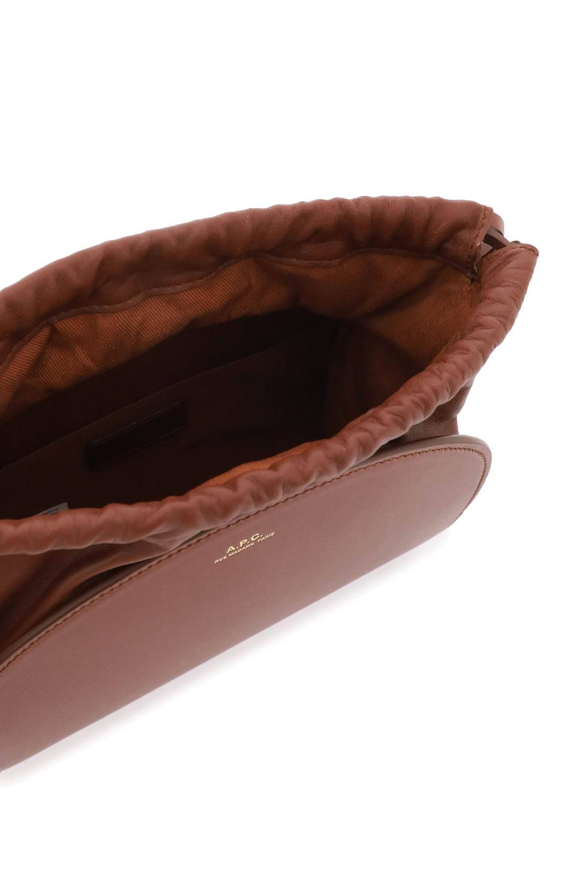 Shop Apc Demi-lune Pouch Bag In Brown