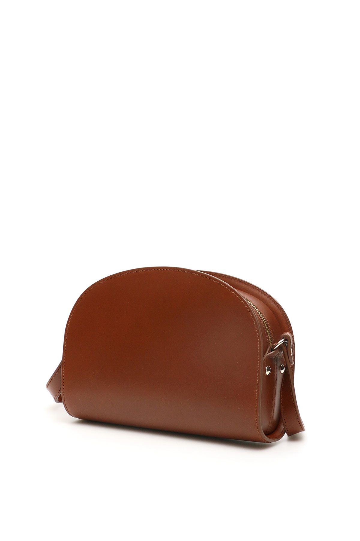 Shop Apc Demi-lune Crossbody Bag In Brown