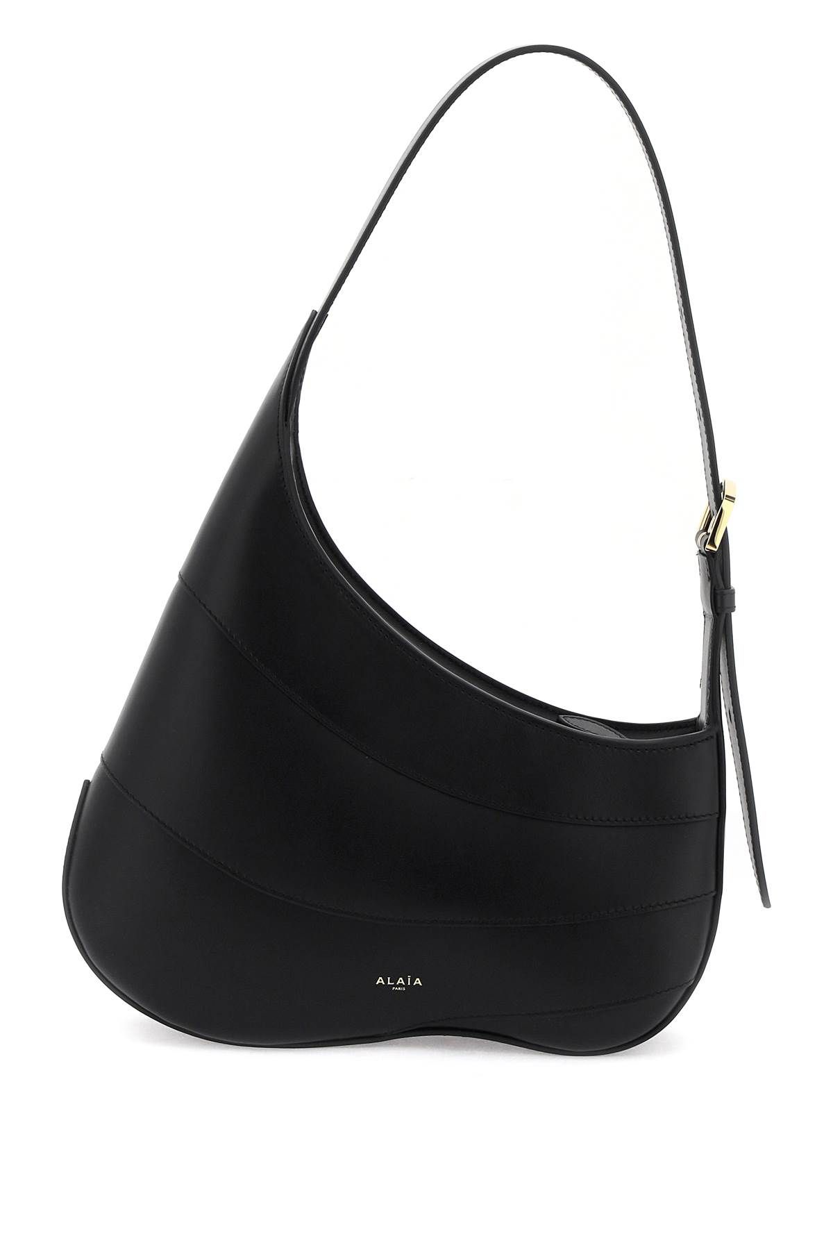 Shop Alaïa Hobo Wave Shoulder Bag In Black