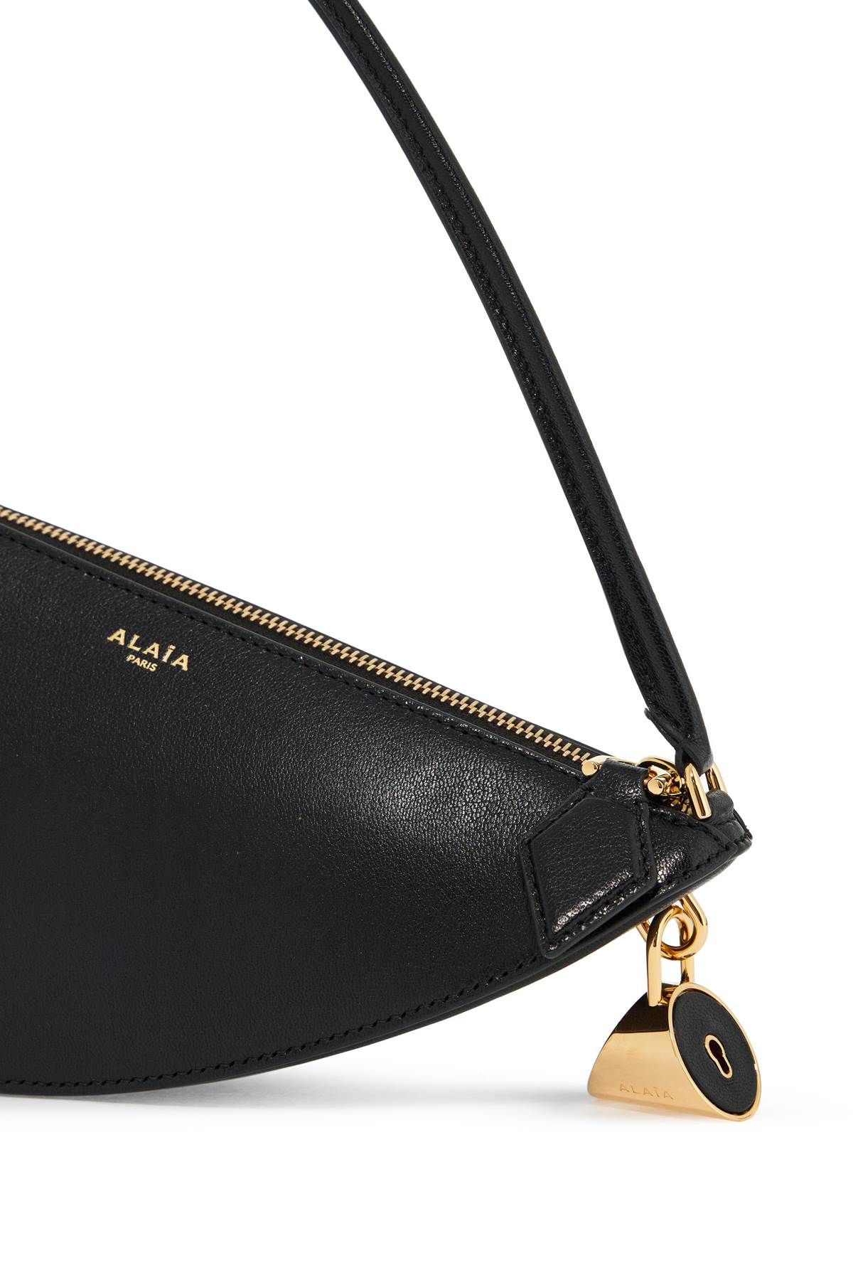 Shop Alaïa Le Demi-coeur Leather Shoulder Bag In Black