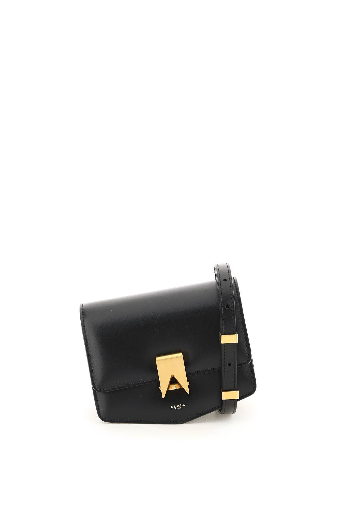 Shop Alaïa Small 'le Papa' Leather Bag In Black