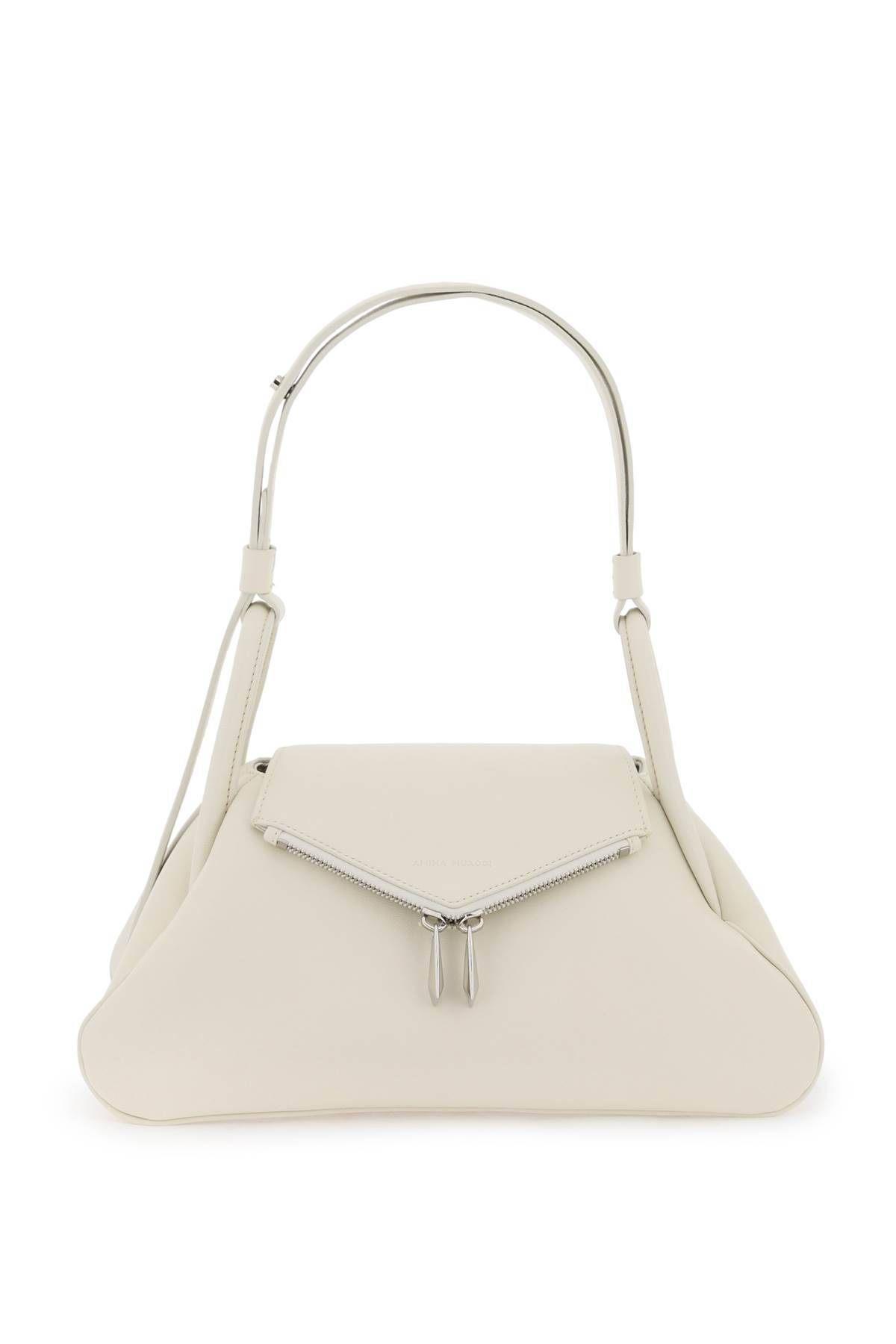 Shop Amina Muaddi Gemini Shoulder Bag In White