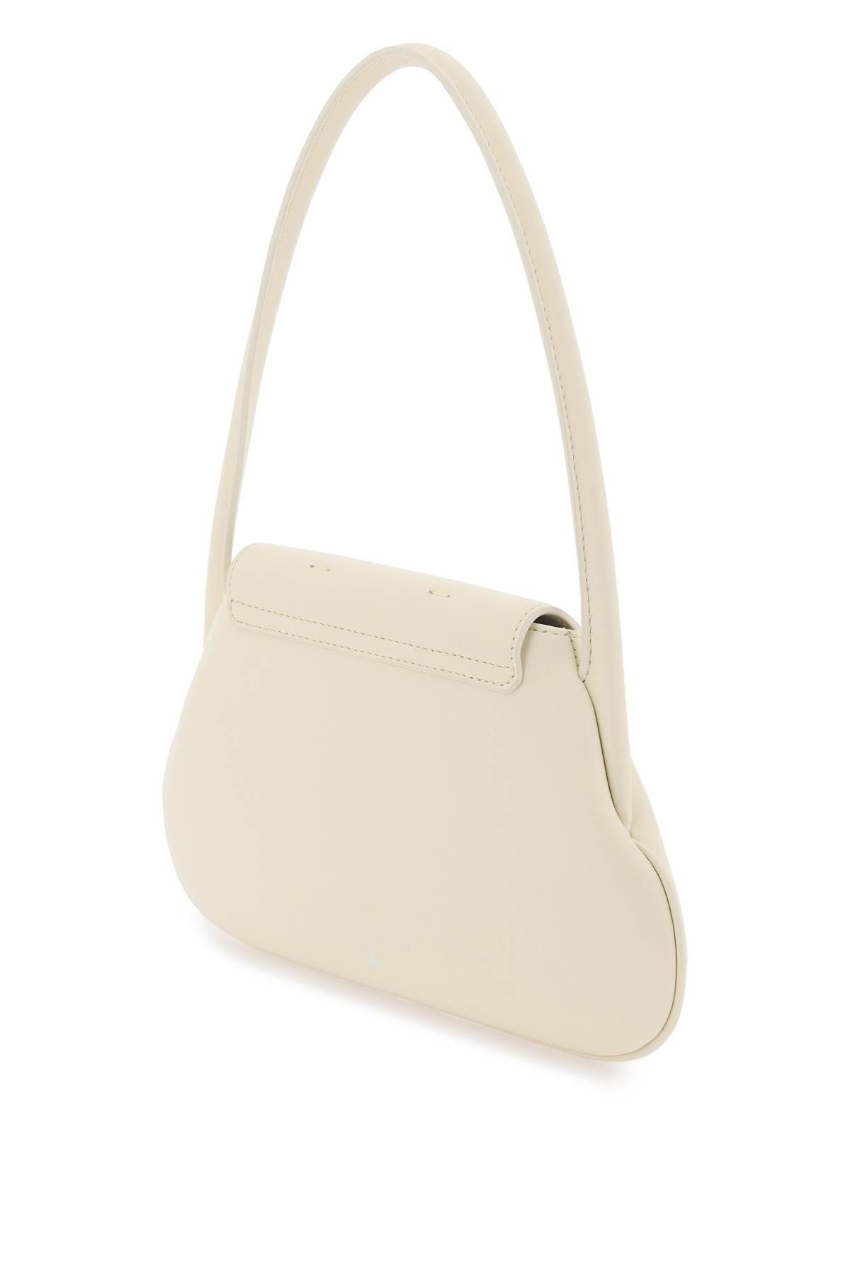 Shop Amina Muaddi Gemini Flat Shoulder Bag In White