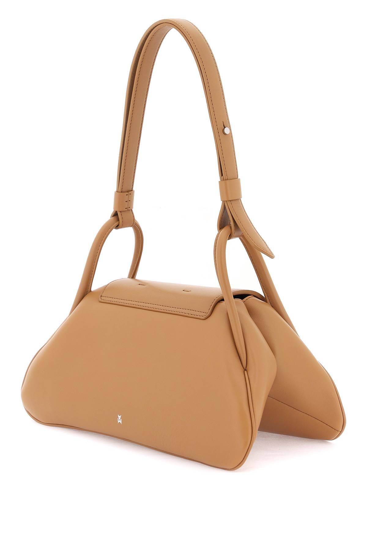 Shop Amina Muaddi Gemini Shoulder Bag In Brown