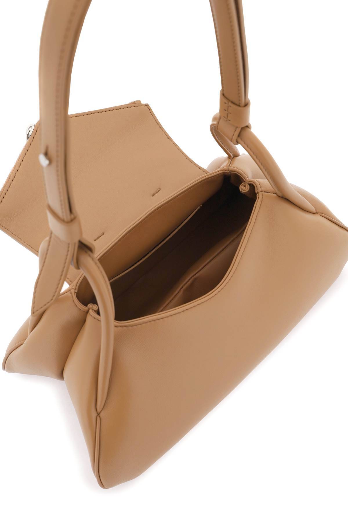 Shop Amina Muaddi Gemini Shoulder Bag In Brown