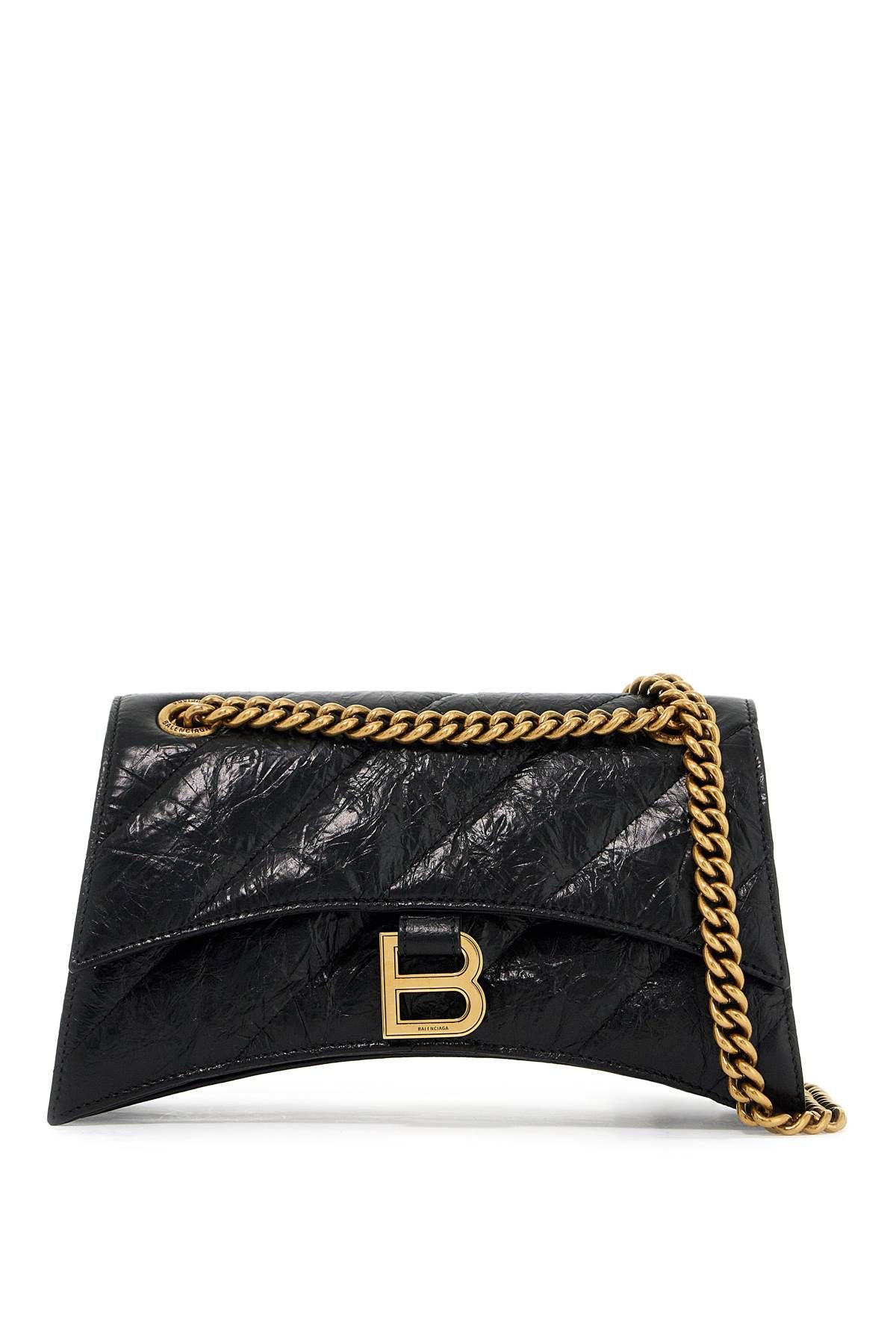 Shop Balenciaga Small Crush Shoulder Bag In Black