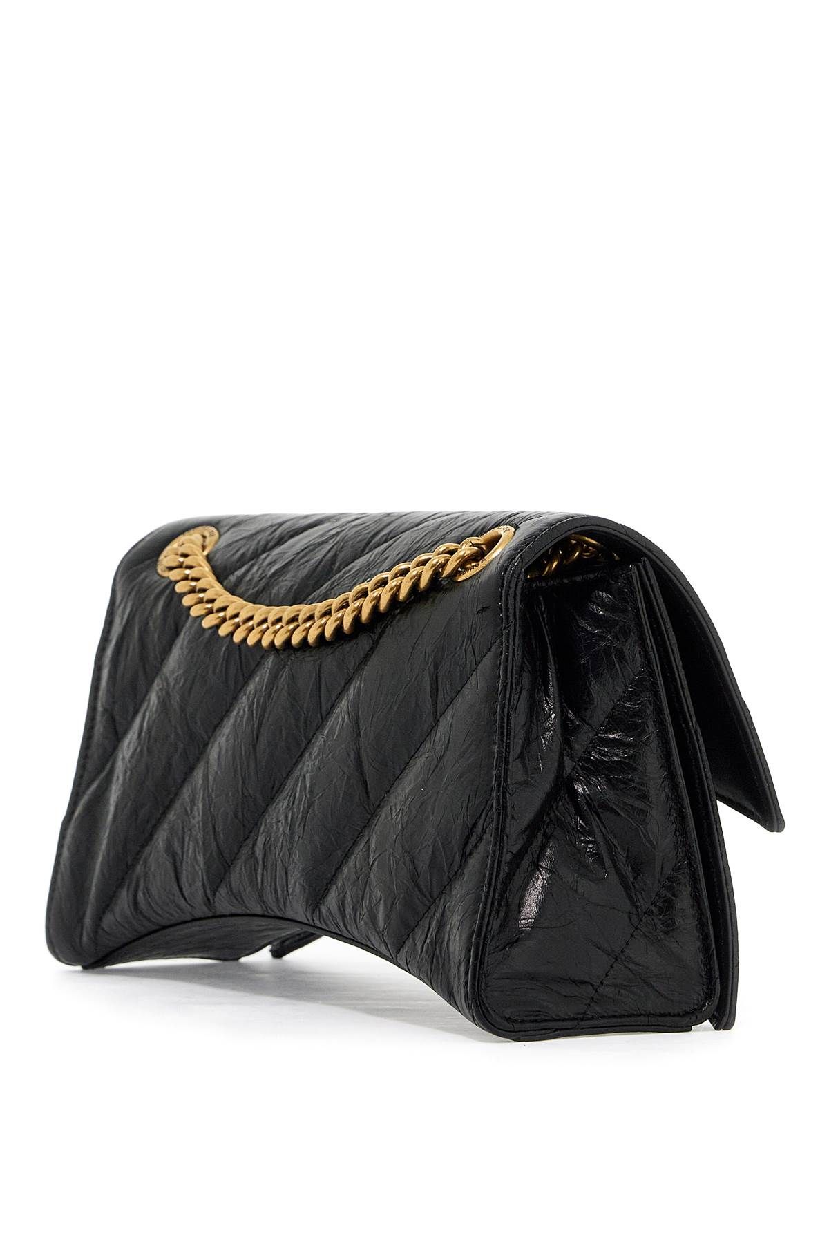 Shop Balenciaga Small Crush Shoulder Bag In Black