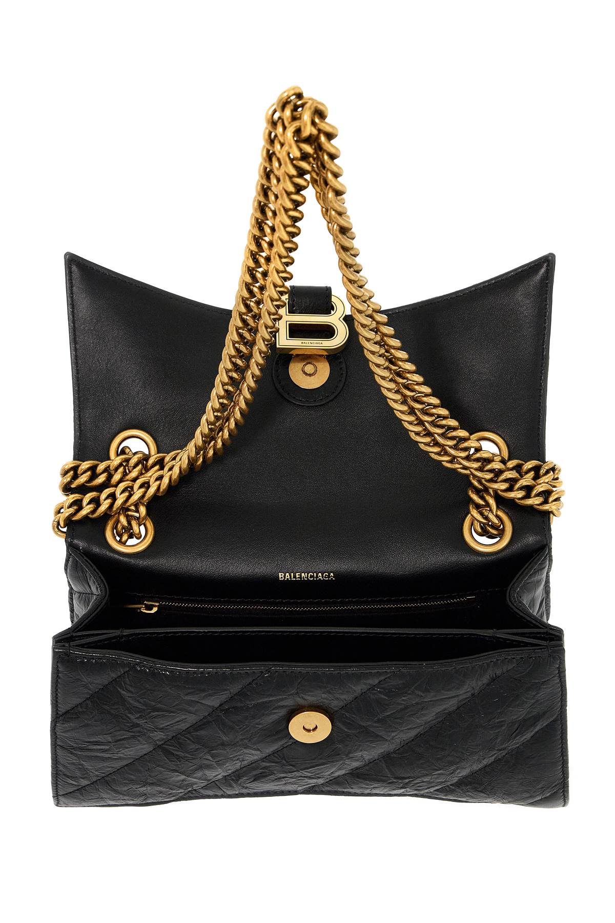 Shop Balenciaga Small Crush Shoulder Bag In Black