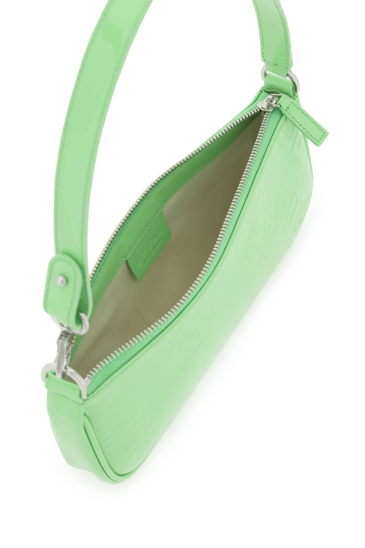 Shop By Far Patent Leather 'rachel' Bag In Green