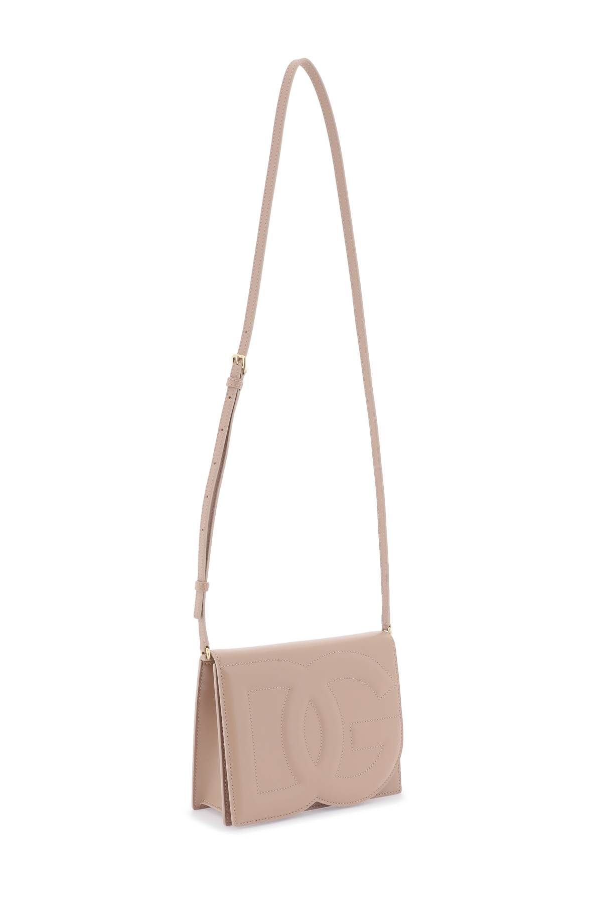 Shop Dolce & Gabbana Dg Logo Crossbody Bag In Beige,pink