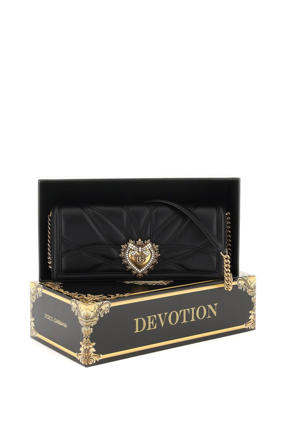 Shop Dolce & Gabbana 'devotion' Baguette Bag In Black
