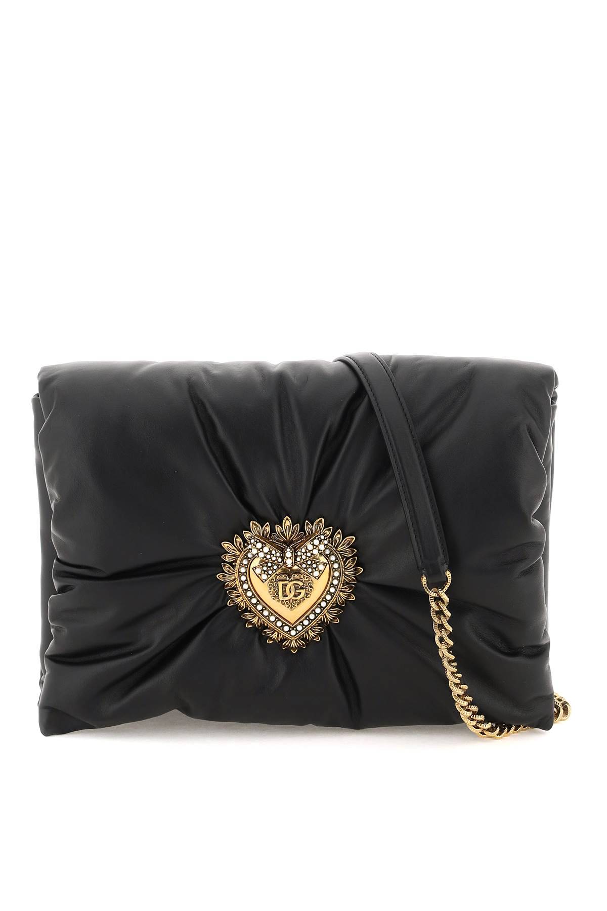 Shop Dolce & Gabbana Soft Devotion Shoulder Bag In Black