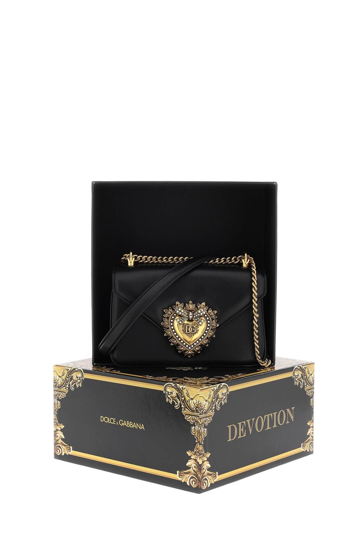 Shop Dolce & Gabbana Devotion Shoulder Bag In Black