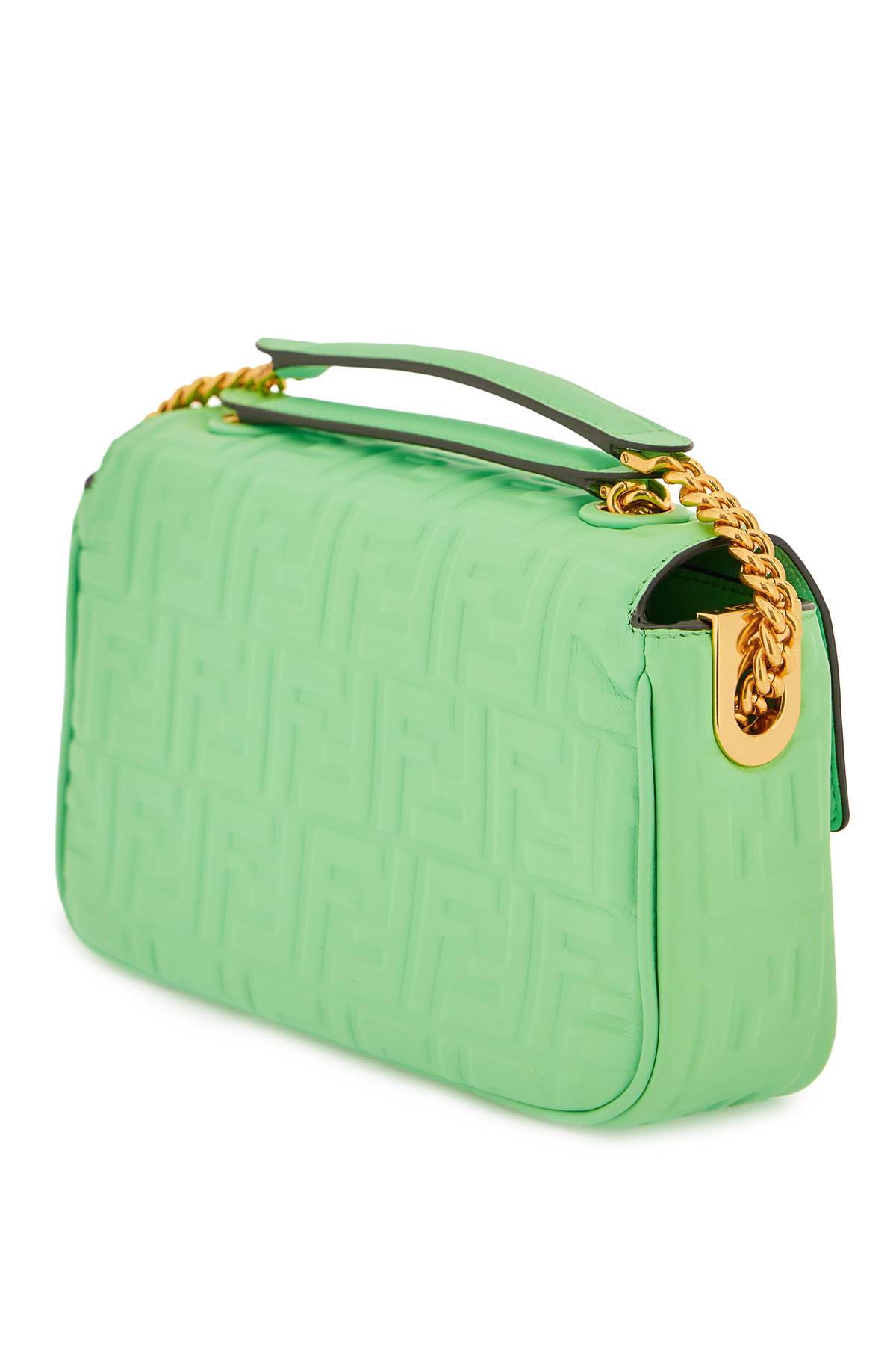 Shop Fendi Baguette Chain Midi Bag In Green