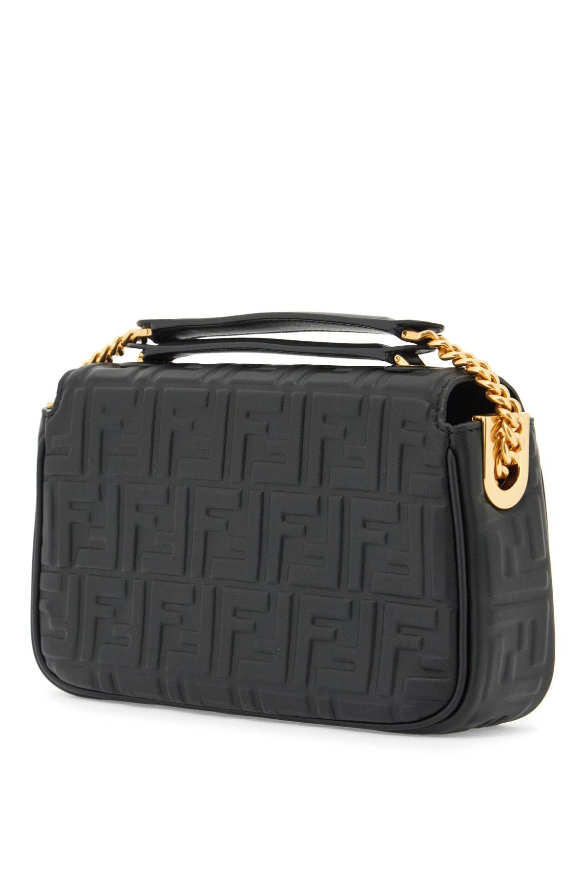 Shop Fendi Chain Midi Baguette Hand In Black