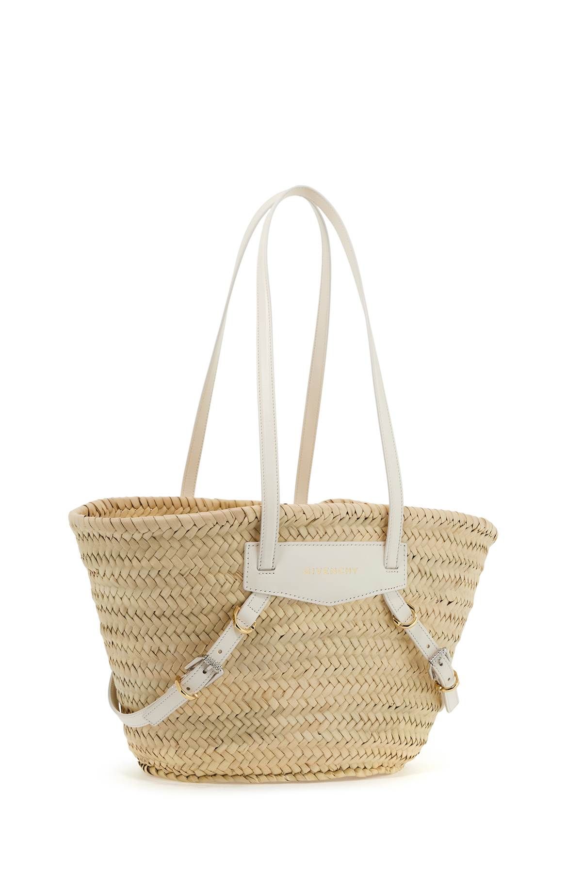 Shop Givenchy Raffia Voyou Shoulder Bag In Neutro