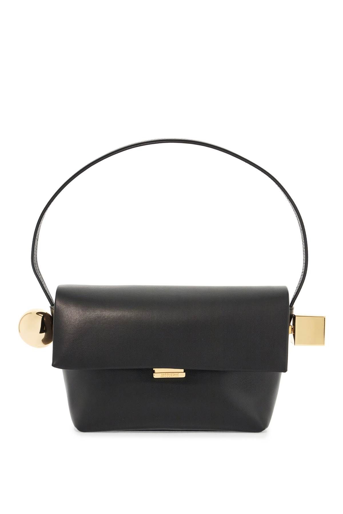 Shop Jacquemus Round Square Shoulder Bag In Black