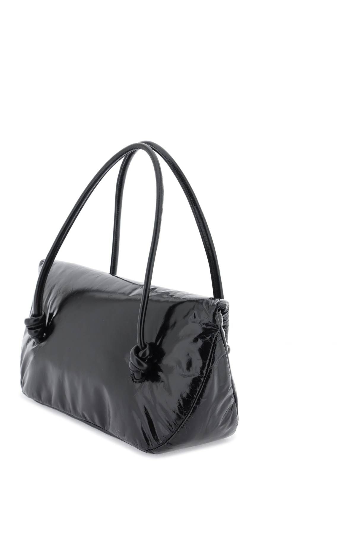 Shop Jil Sander Padded Leather Shoulder Bag In Black