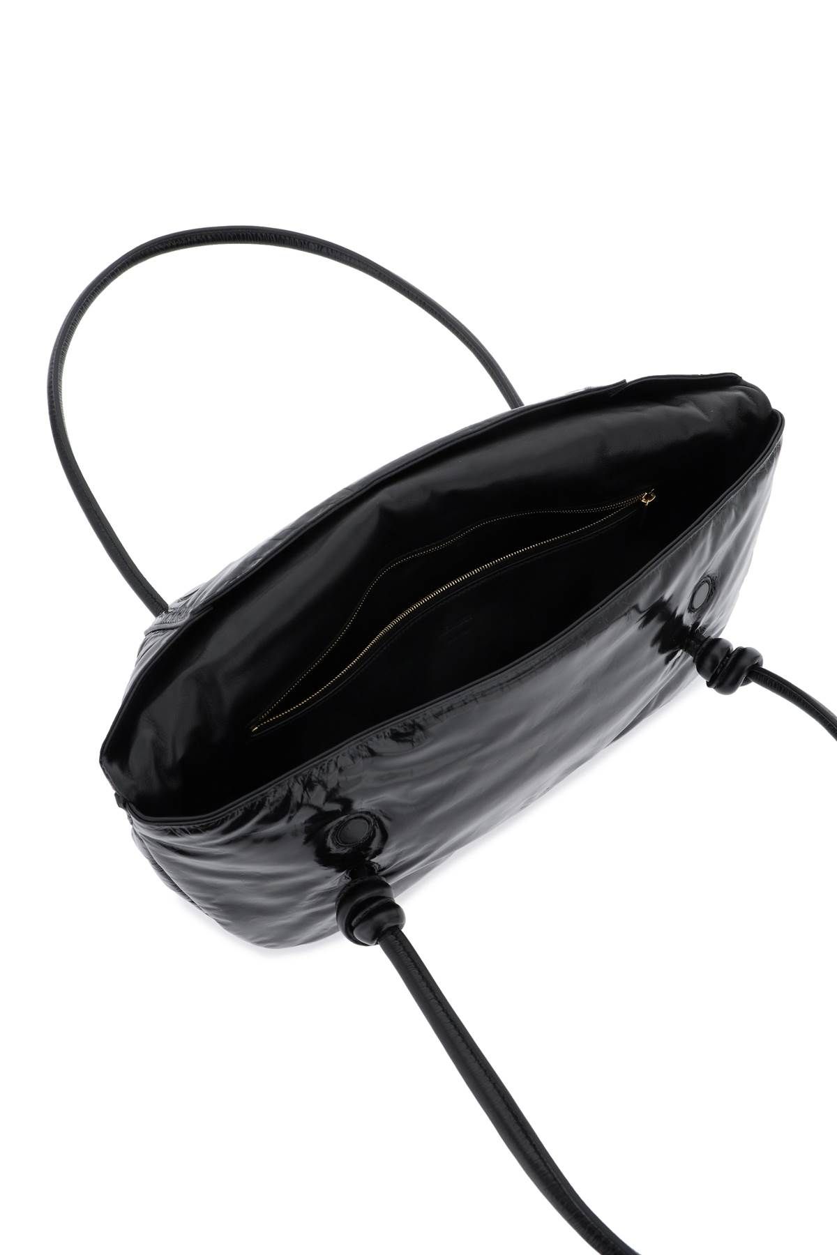 Shop Jil Sander Padded Leather Shoulder Bag In Black