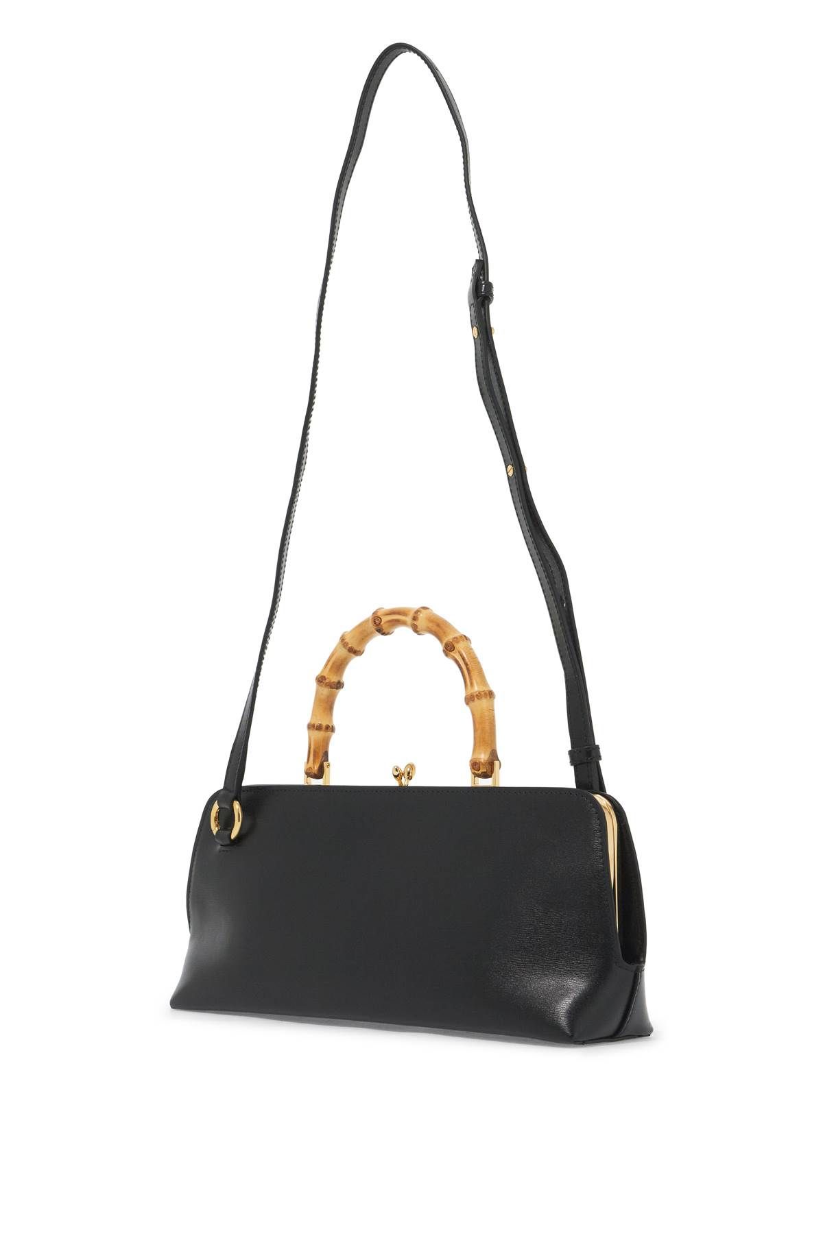 Shop Jil Sander Small Goji Bamboo Shoulder Bag In Black