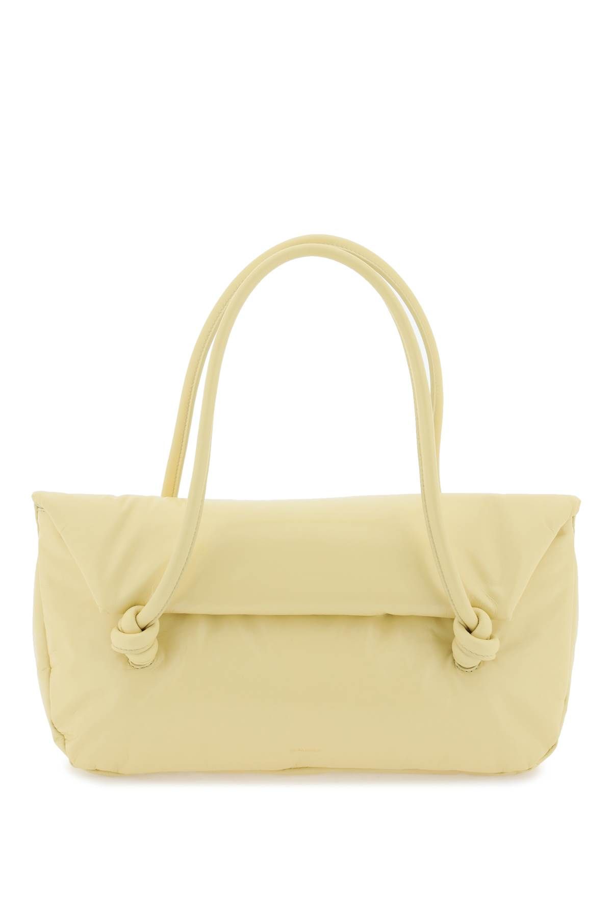 Shop Jil Sander Padded Leather Shoulder Bag In Yellow
