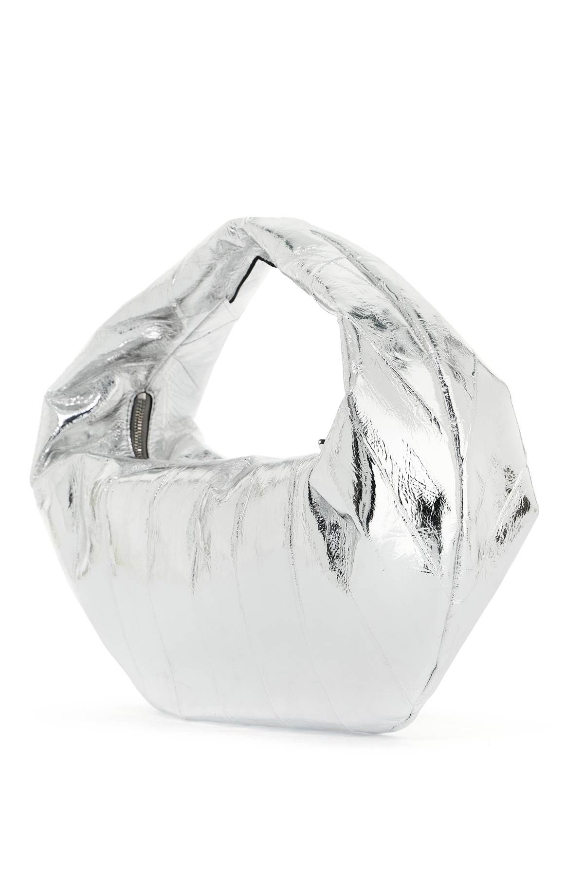 Shop Khaite Medium Laminated Olivia Hobo Bag In Silver