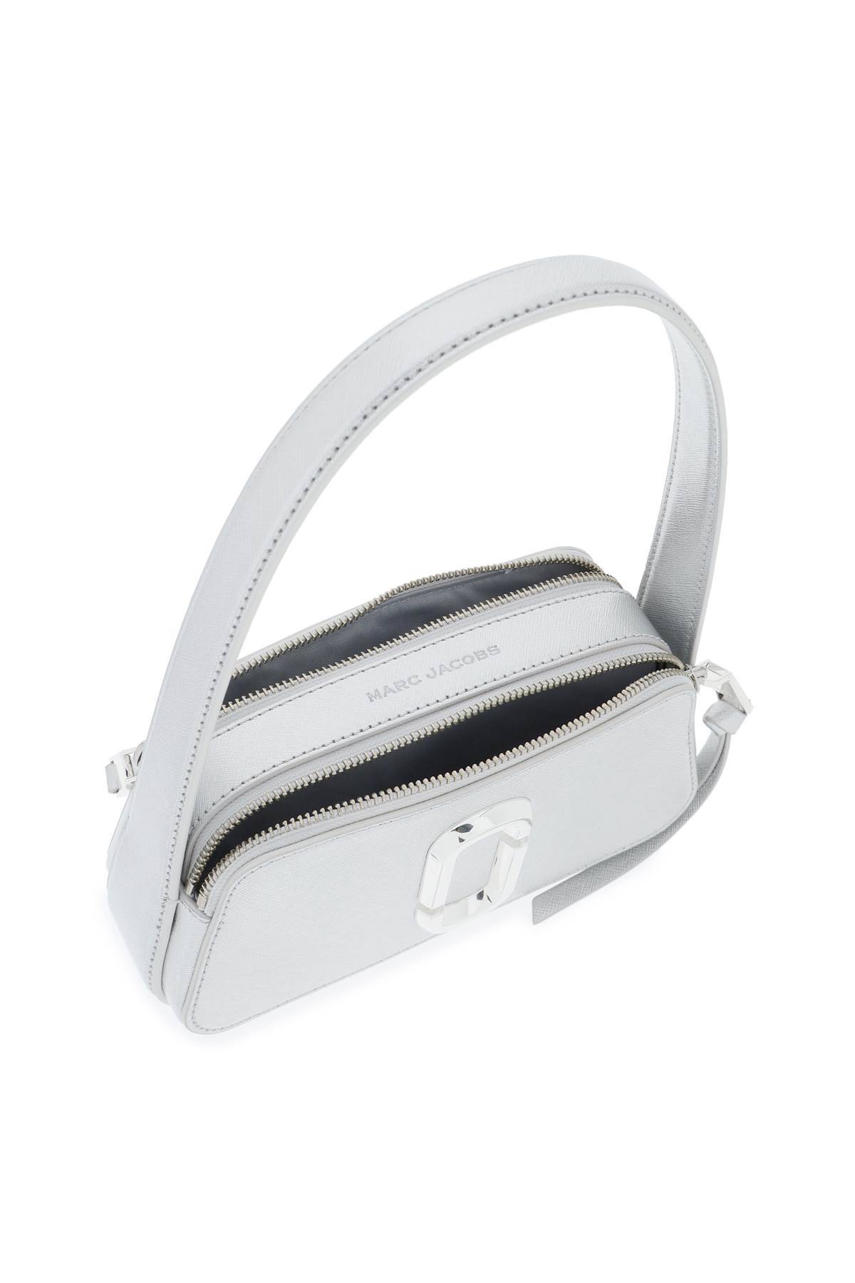 Shop Marc Jacobs 'the Metallic Slingshot' Shoulder Bag In Silver
