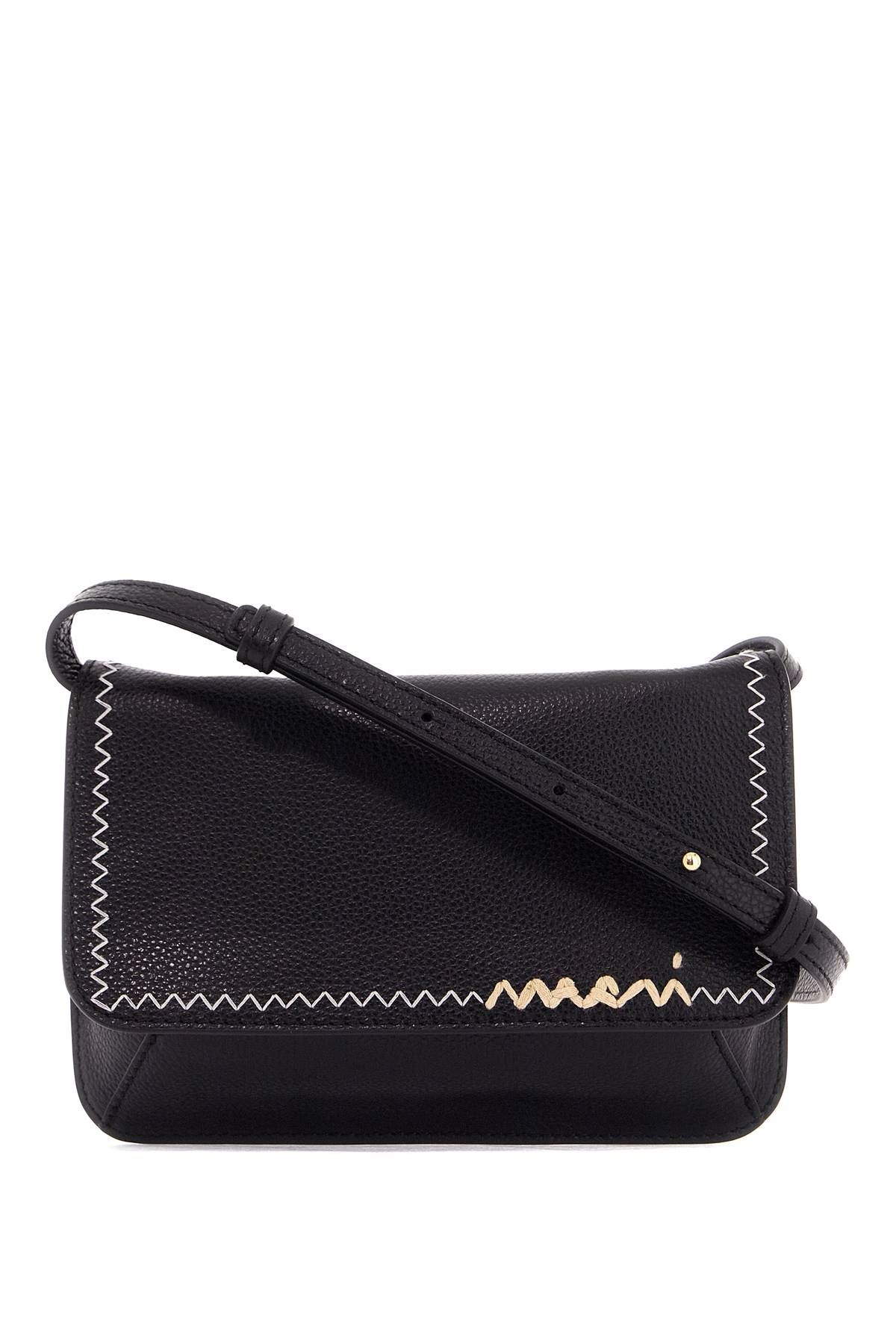 Shop Marni Flap Trunk Shoulder Bag With In Black