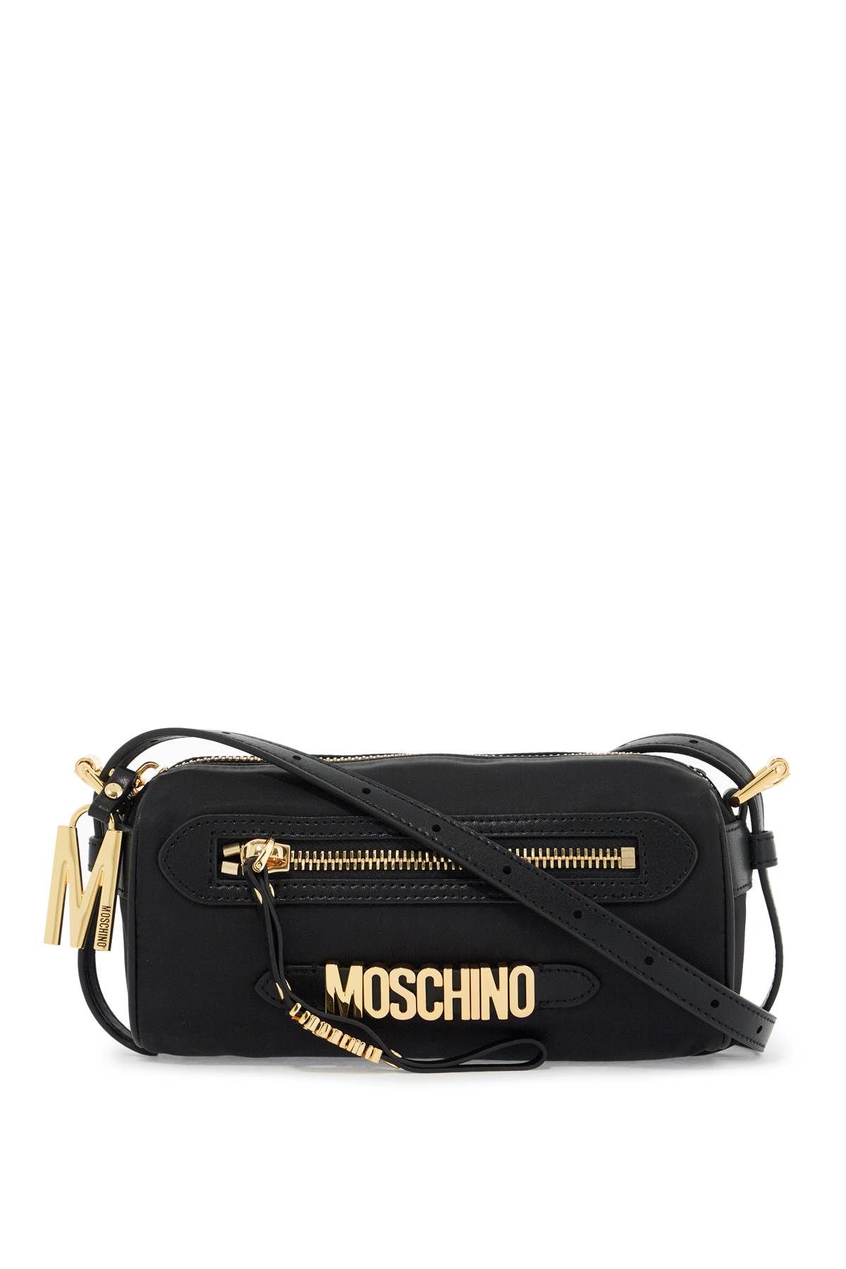 Shop Moschino Shoulder Bag With Metal Logo Detail In Black