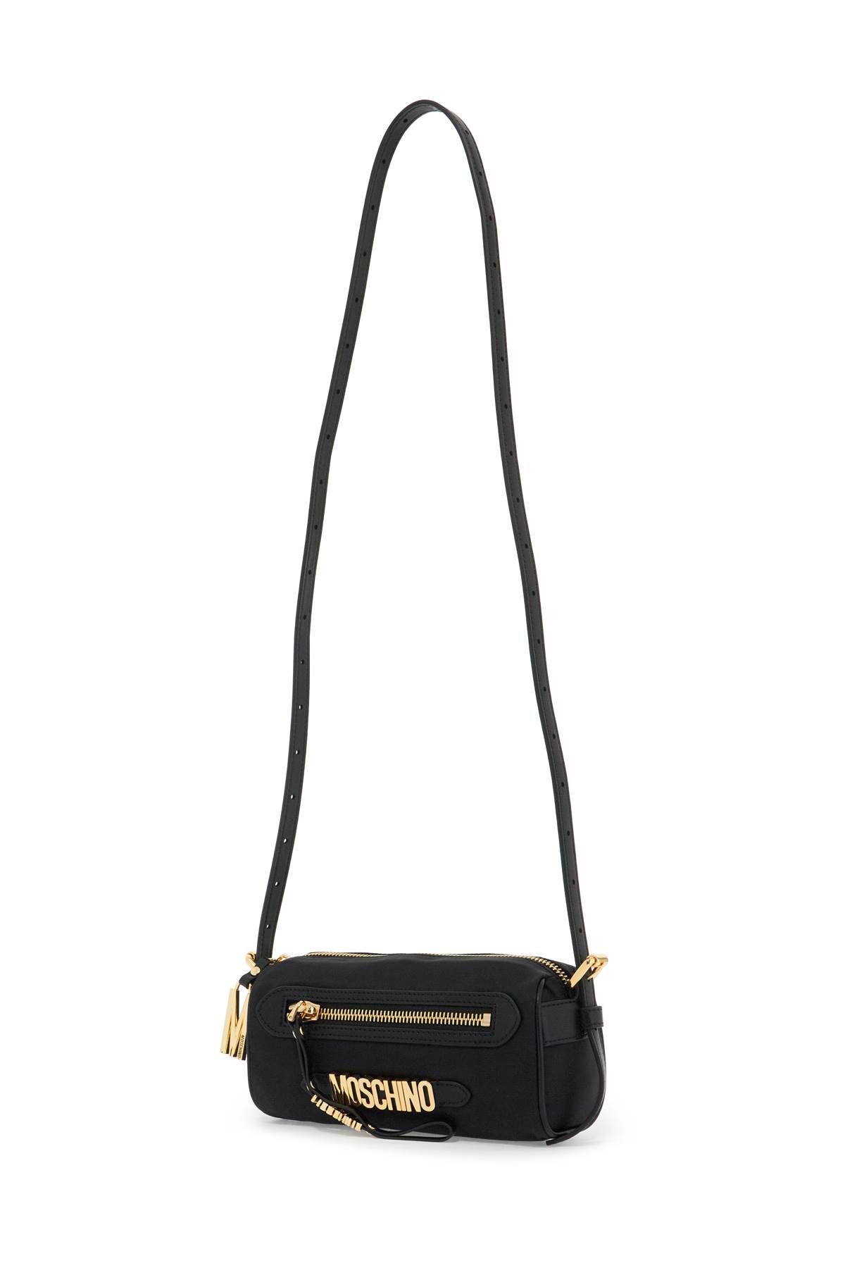 Shop Moschino Shoulder Bag With Metal Logo Detail In Black