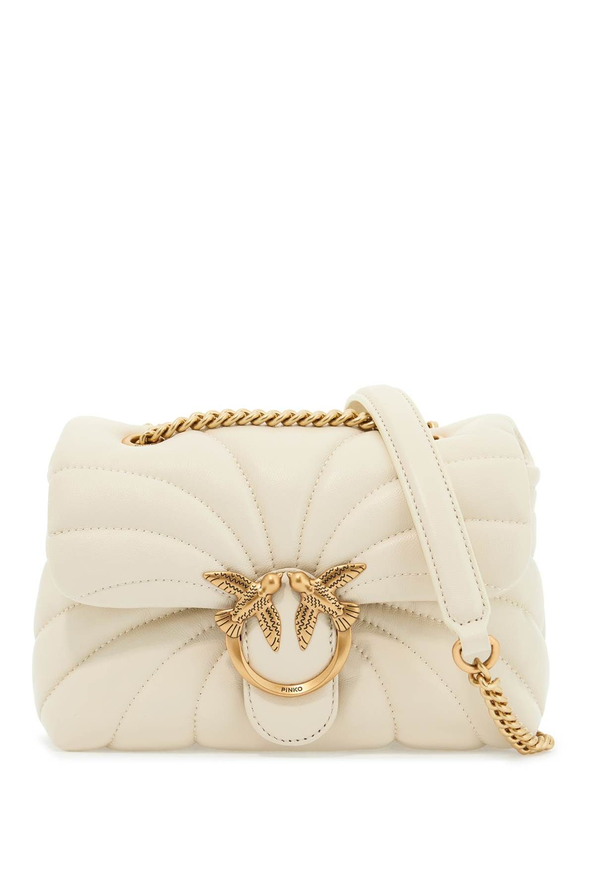 Shop Pinko Love Puff Mini Butterfly Quilt Bag In White