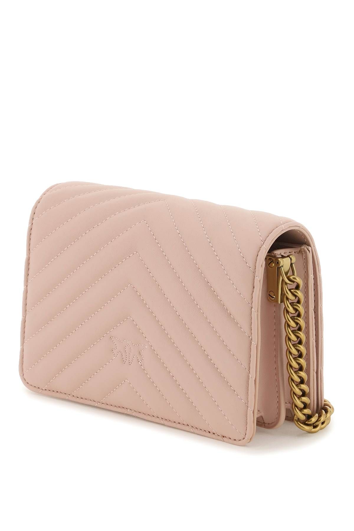 Shop Pinko Love Click Mini Chevron Bag In Pink