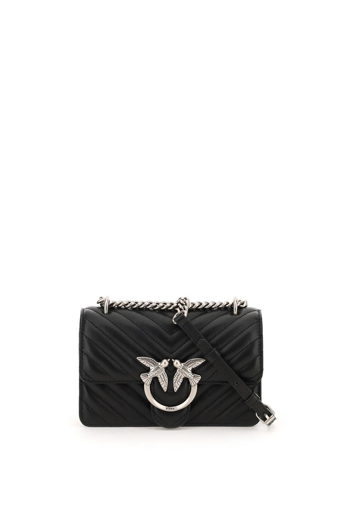 Shop Pinko Mini Love Bag One Chevron In Black