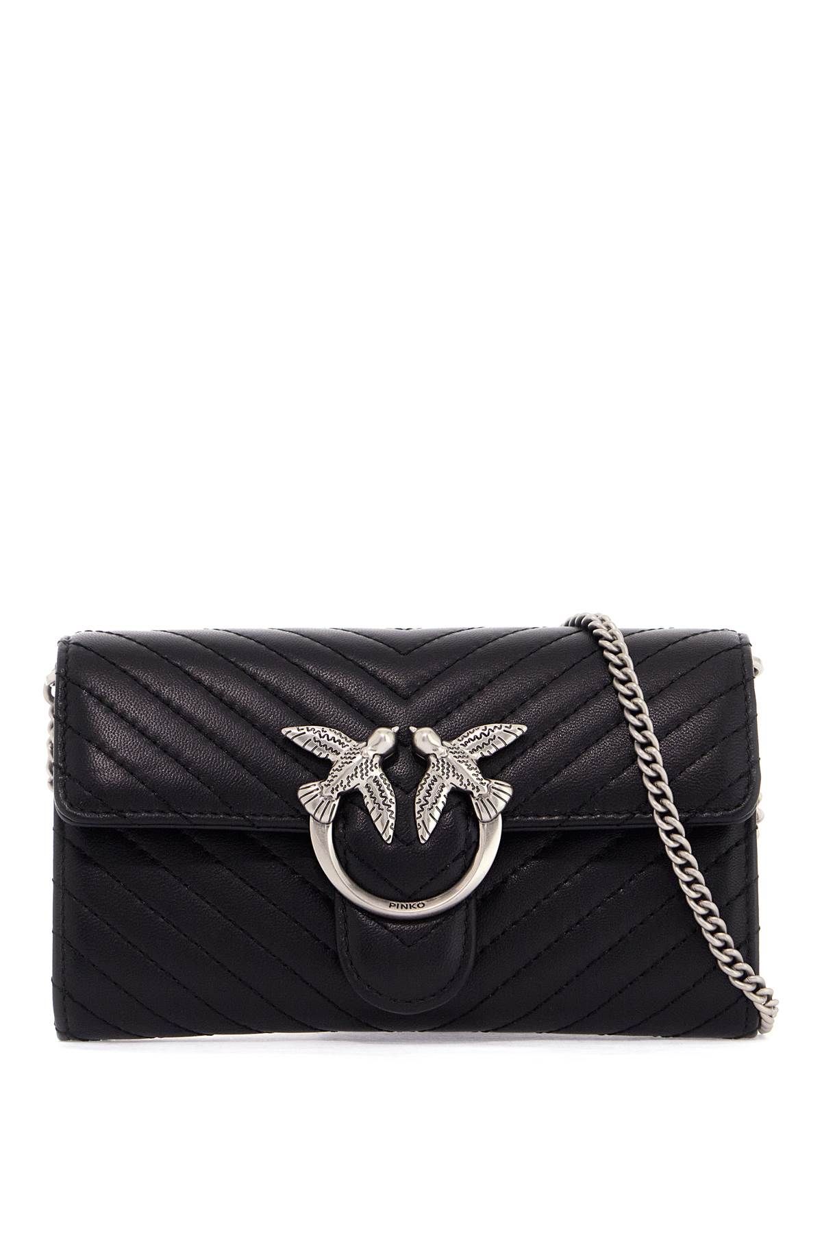 Shop Pinko Love Bag Chevron Crossbody Bag In Black