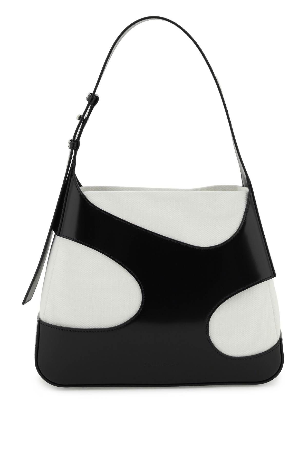 Shop Ferragamo Shoulder Bag With Cut-outs In White,black