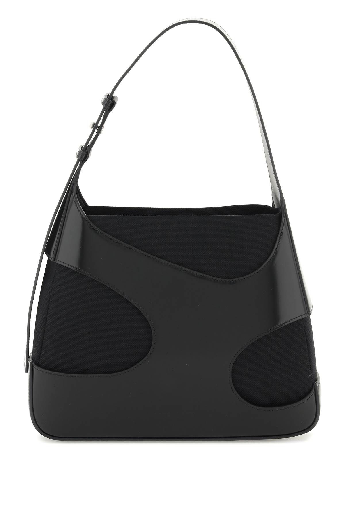 Shop Ferragamo Shoulder Bag With Cut-outs In Black