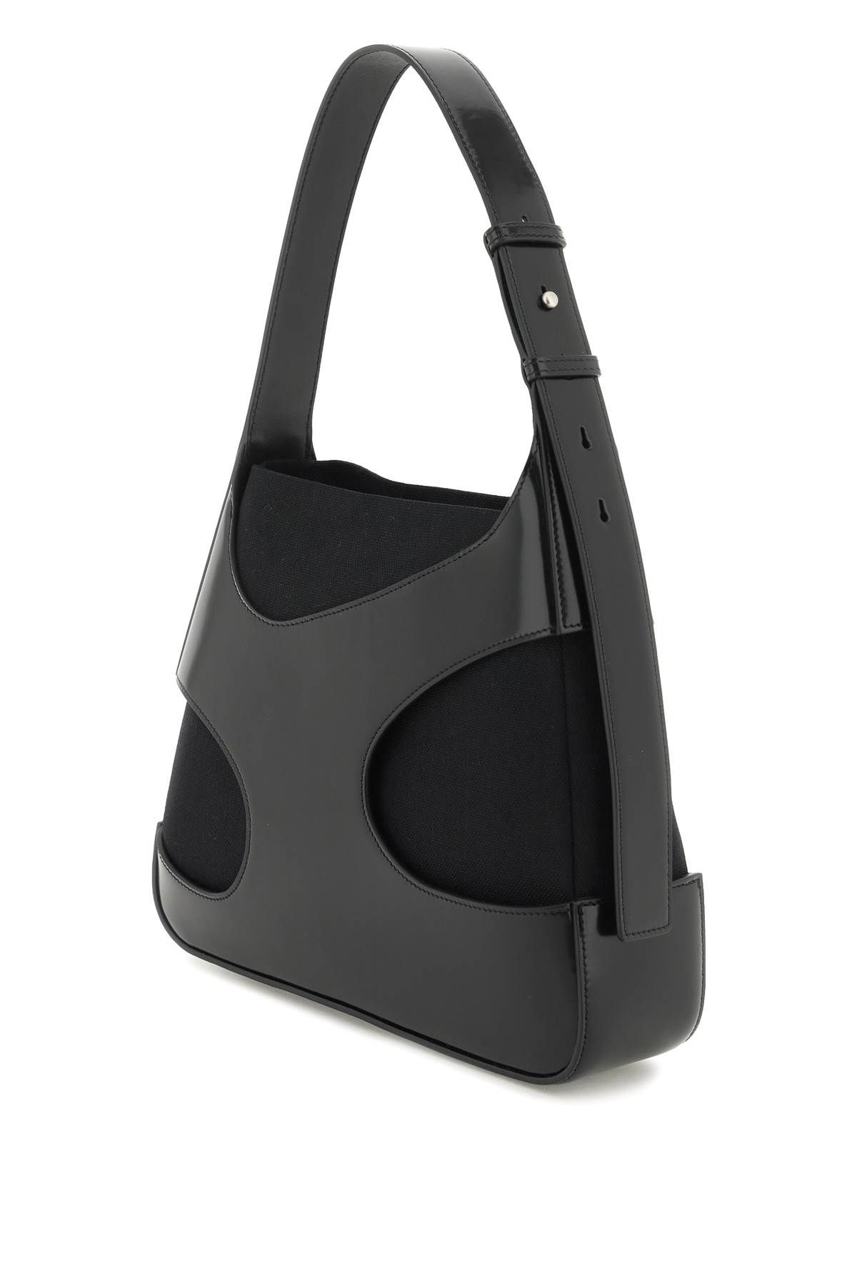 Shop Ferragamo Shoulder Bag With Cut-outs In Black
