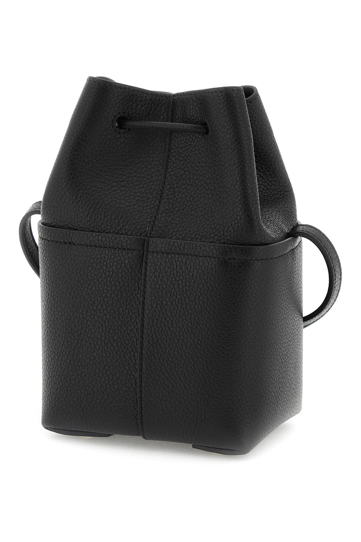 Shop Ferragamo Gancini Mini Crossbody Bucket Bag In Black